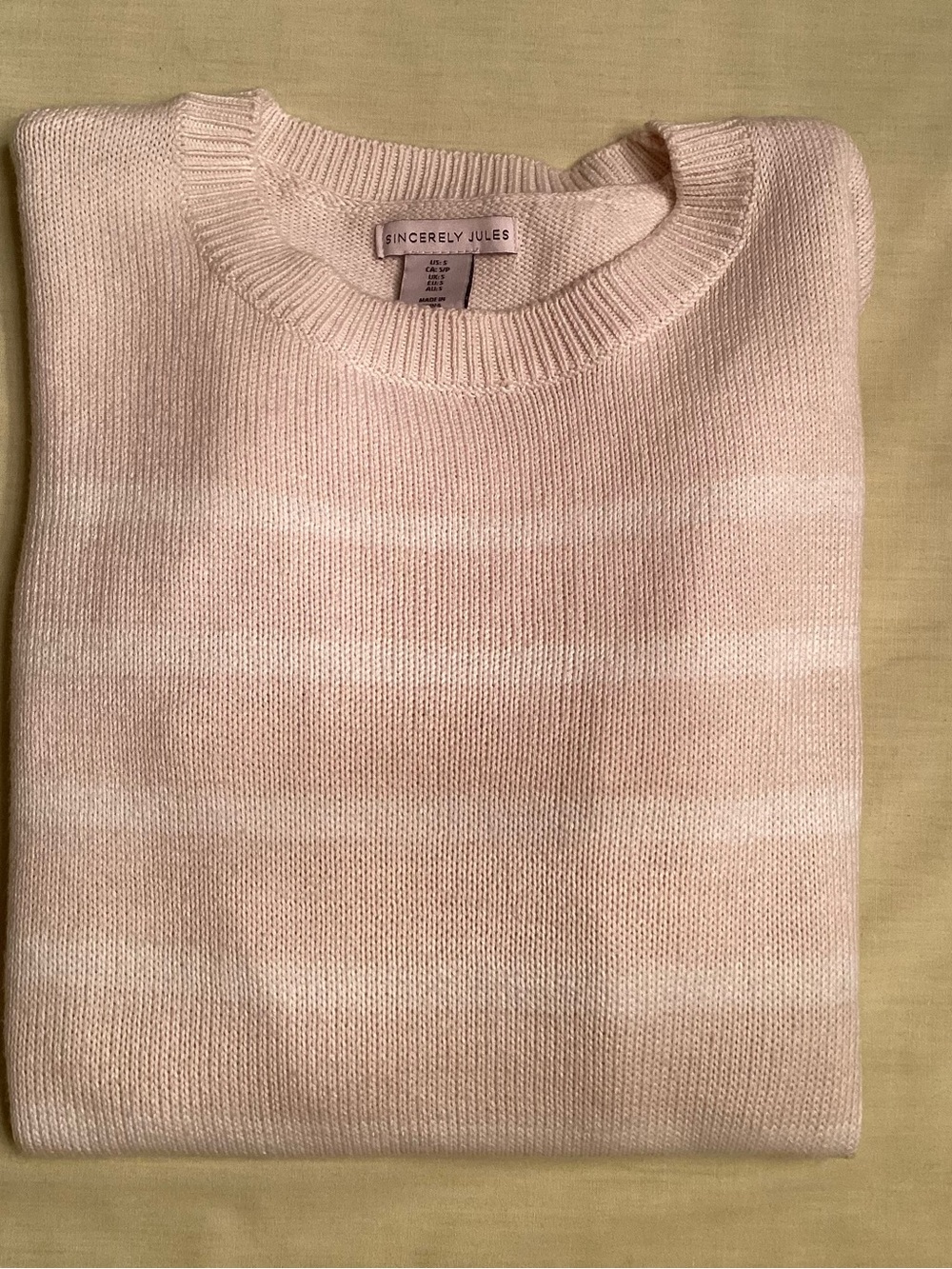 Sincerely Jules Ladies Cream/White Stripe Sweater Size S
